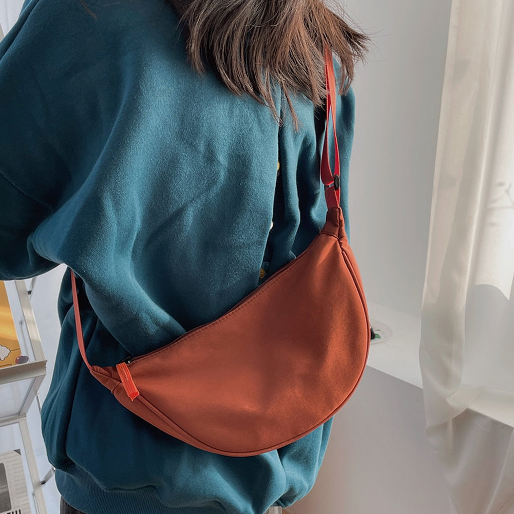 Trendy Crossbody Bag - Orange
