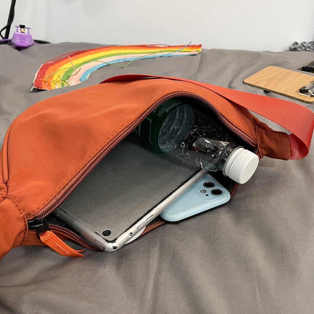 Trendy Crossbody Bag - Orange