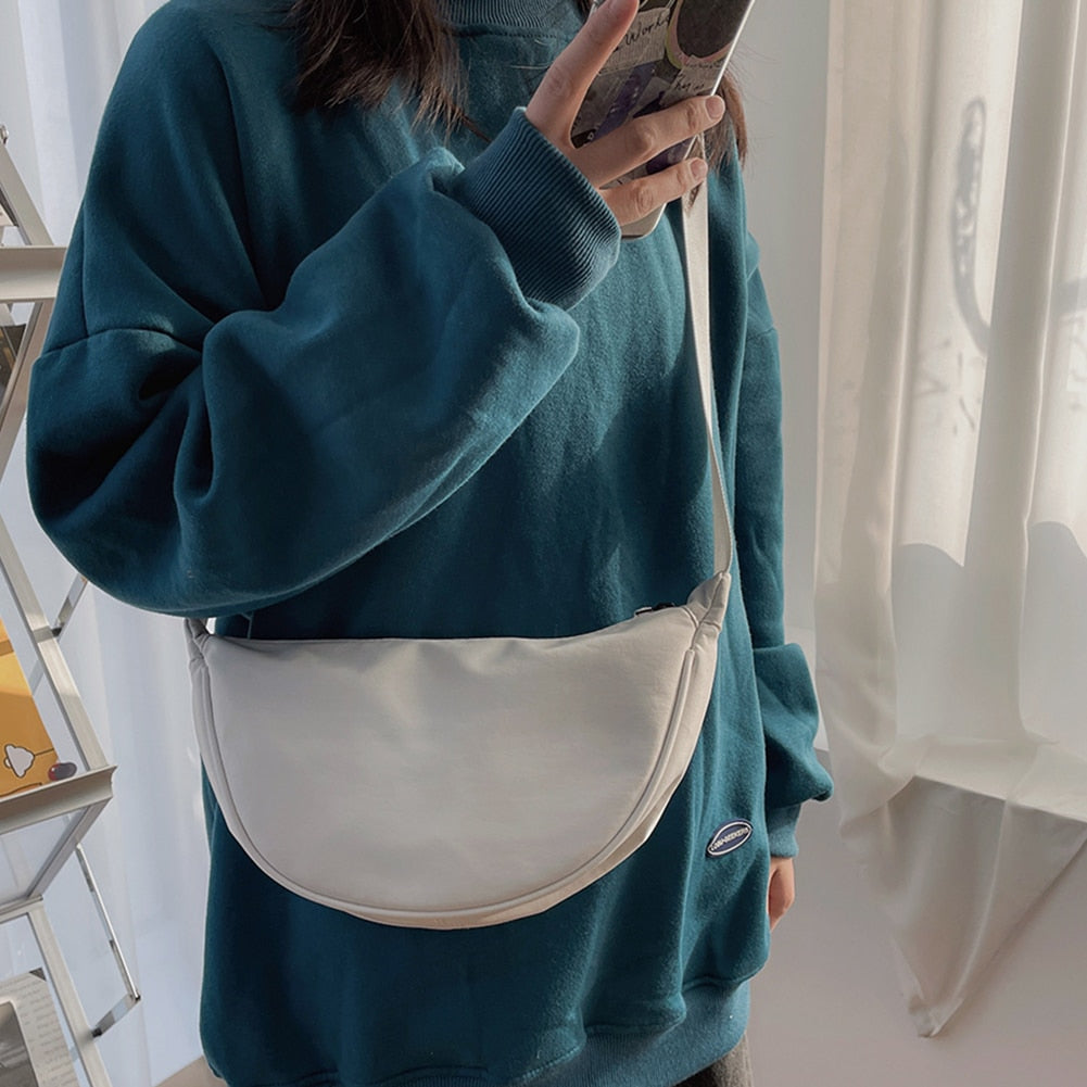 Trendy Crossbody Bag - White