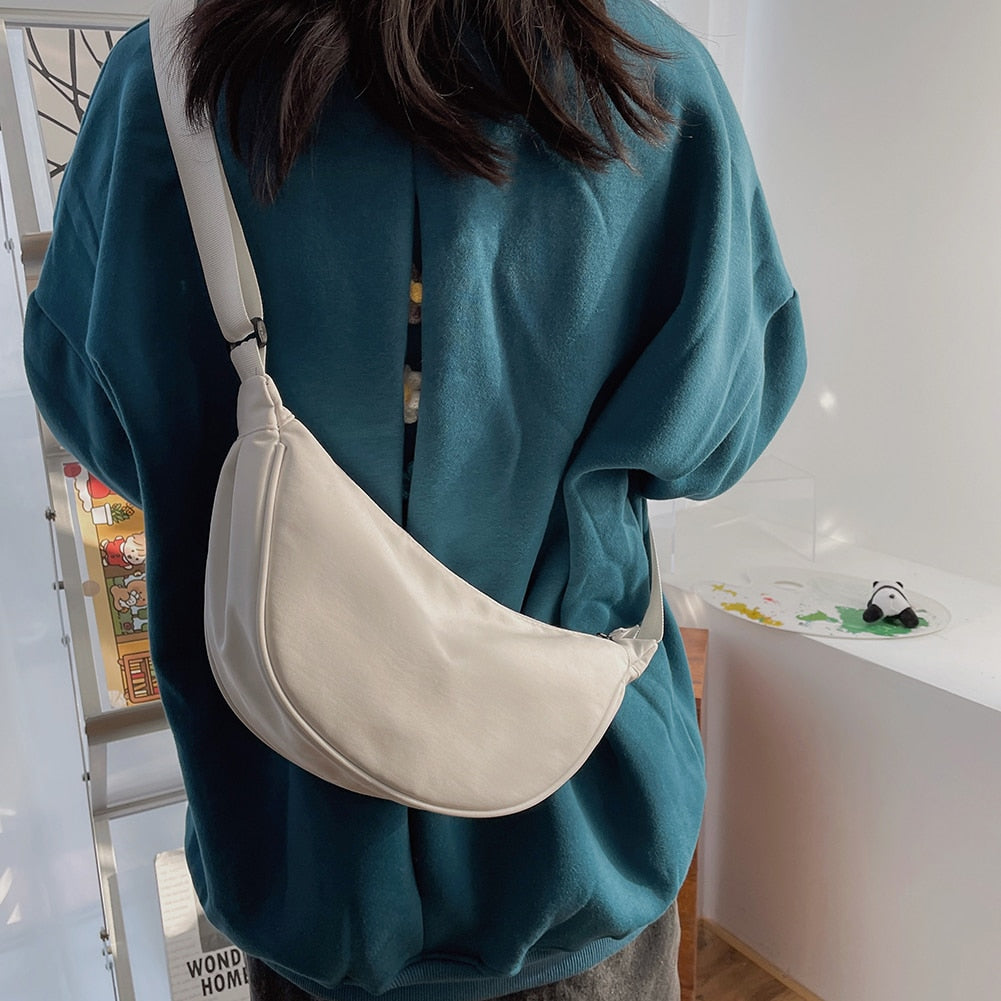 Trendy Crossbody Bag - White