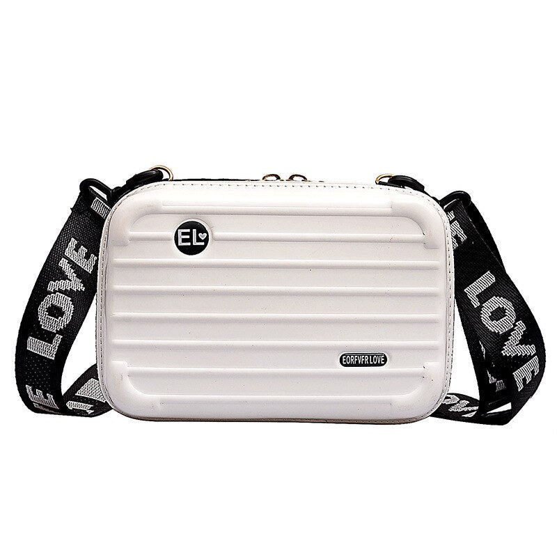 Mini Suitcase Crossbody Bag - White