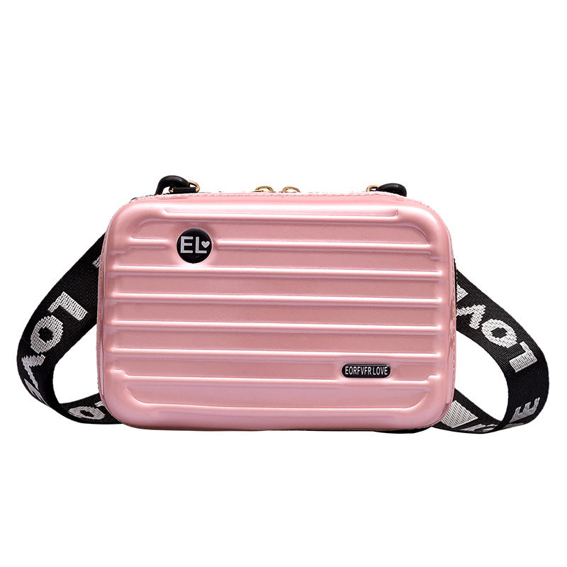 Mini Suitcase Crossbody Bag - Pink