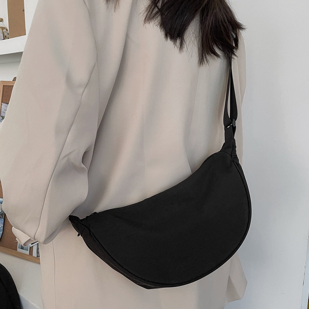 Trendy Crossbody Bag - Black
