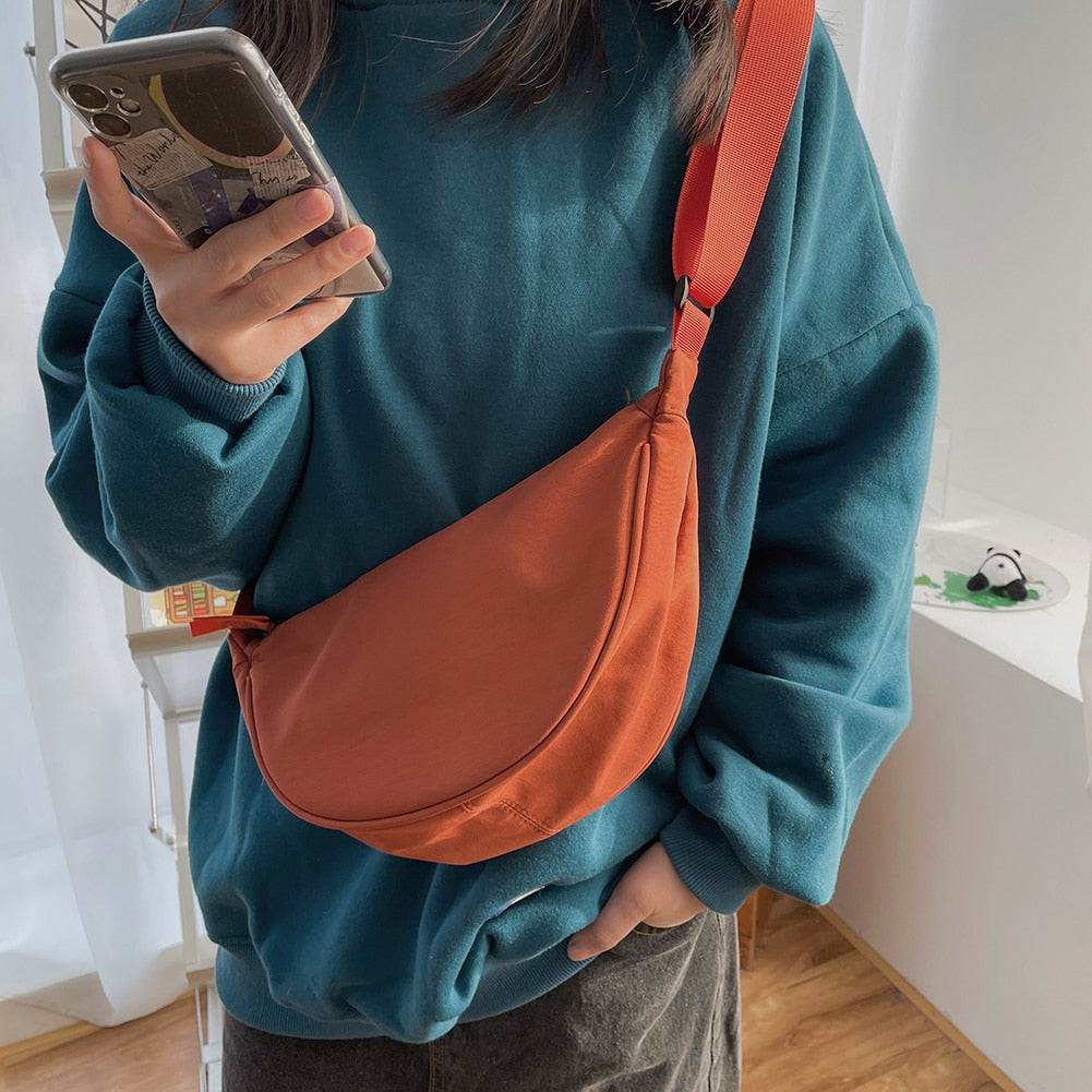 Trendy Crossbody Bag - Orange